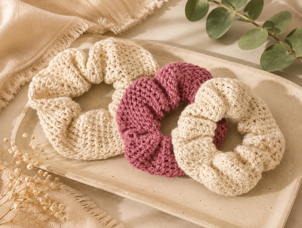 Artisan Crochet Scrunchies Set